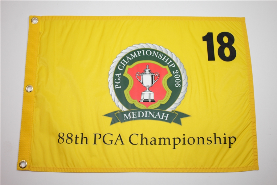 2006 PGA Championship at Medinah Golf Club Yellow Screen Flag - Tiger Woods Win