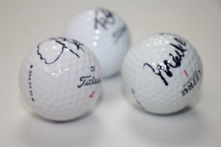 Mark O' Meara, Tom Lehman and Jay Haas Signed Golf Balls JSA ALOA