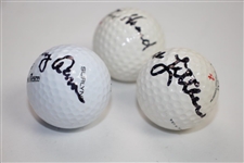 Jerry Heard, Gene Littler and Tommy Aaron Signed Signature Golf Balls JSA ALOA