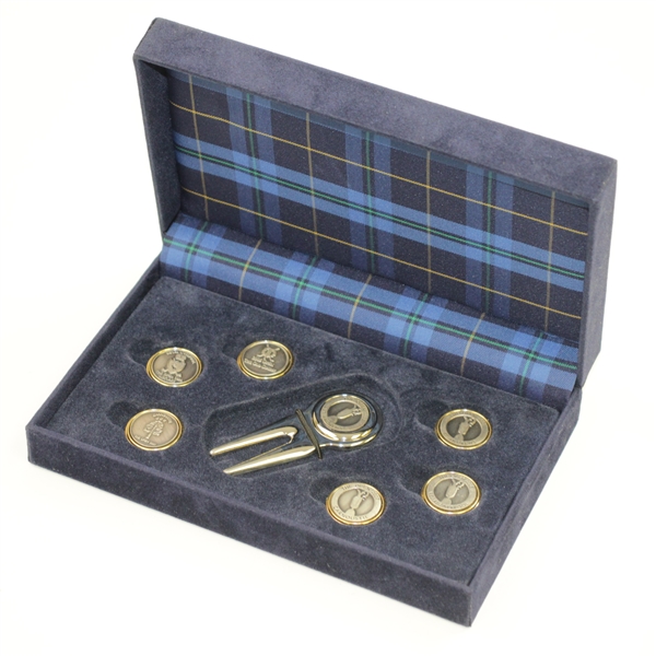 The OPEN Championship Ballmarker & Divot Tool Set - 2005-2007 Courses & Championships in Original Box