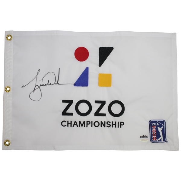 Tiger Woods Signed ZOZO Championship Embroidered Flag Ltd Ed 69/500 UDA #BAM116622