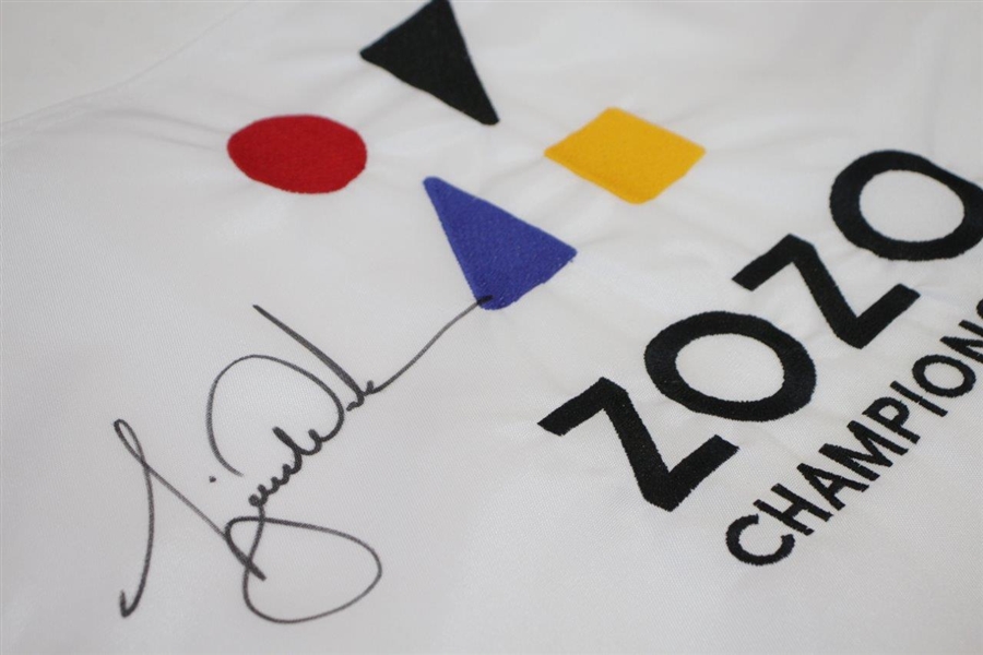 Tiger Woods Signed ZOZO Championship Embroidered Flag Ltd Ed 69/500 UDA #BAM116622