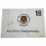 Tiger Woods Signed 1999 PGA at Medinah Embroidered White Flag Ltd Ed 19/500 UDA #BAM53244