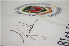 Tiger Woods Signed 1999 PGA at Medinah Embroidered White Flag Ltd Ed 19/500 UDA #BAM53244
