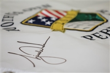 Tiger Woods Signed 2000 US Open at Pebble Beach Embroidered White Flag Ltd Ed 4/500 UDA #BAM54225