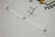 Tiger Woods Signed 2000 US Open at Pebble Beach Embroidered White Flag Ltd Ed 4/500 UDA #BAM54225