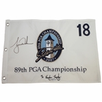 Tiger Woods Signed 2007 PGA at Southern Hills Embroidered White Flag Ltd Ed 23/500 UDA #BAM54314