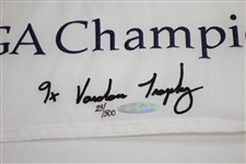 Tiger Woods Signed 2007 PGA at Southern Hills Embroidered White Flag Ltd Ed 23/500 UDA #BAM54314