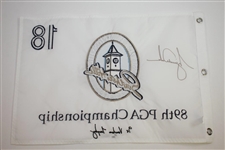 Tiger Woods Signed 2007 PGA at Southern Hills Embroidered White Flag Ltd Ed 23/500 UDA #BAM54314