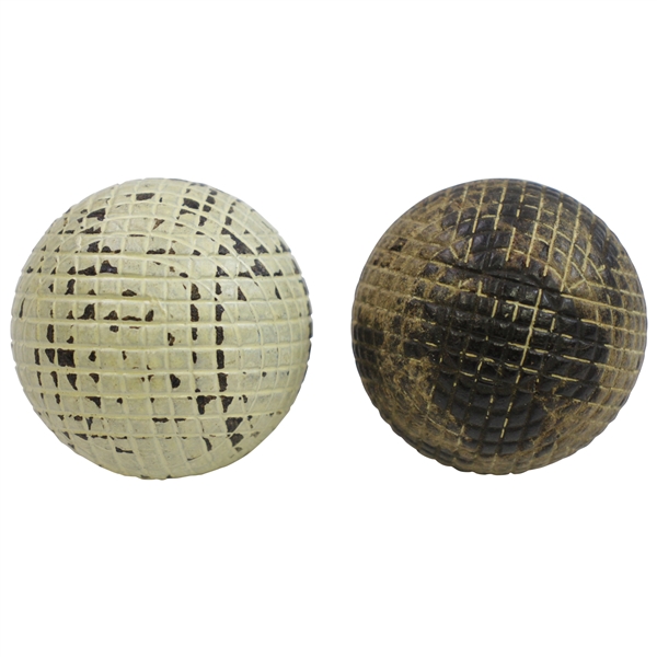 Two Vintage Mesh Pattern Golf Balls