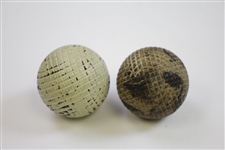 Two Vintage Mesh Pattern Golf Balls