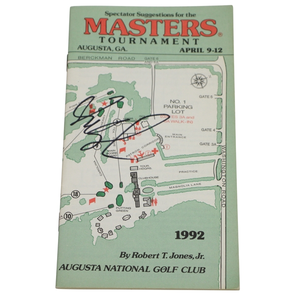 Fred Couples Signed 1992 Masters Tournament Official Spectator Guide JSA ALOA