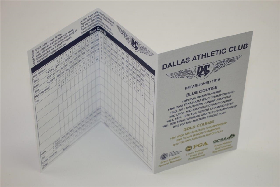 Jack Nicklaus Signed Dallas Athletic Club Scorecard JSA ALOA