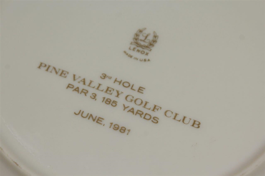 Pine Valley Golf Club John Arthur Brown Trophy Lenox Plate - Featuring 3rd Hole