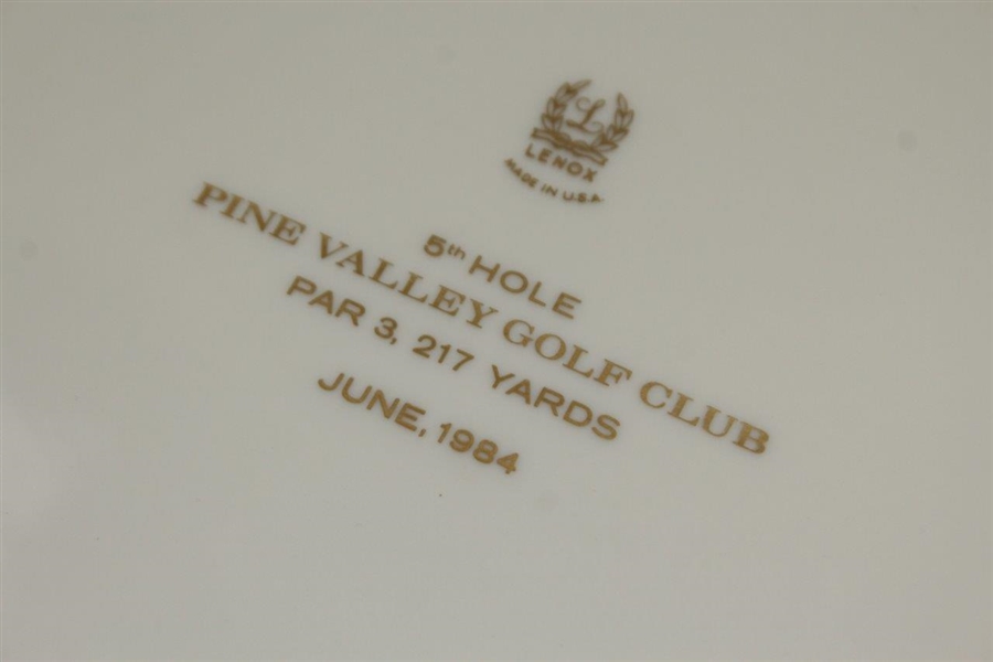 Pine Valley Golf Club John Arthur Brown Trophy Lenox Plate - Featuring 5th Hole