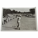 Ben Hogan Signed 1950 US Open at Merion 1-Iron Shot to 18th Green Poster JSA ALOA