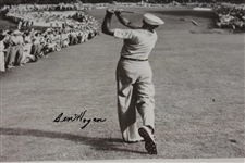 Ben Hogan Signed 1950 US Open at Merion 1-Iron Shot to 18th Green Poster JSA ALOA
