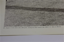 Ben Hogan Signed 1950 US Open at Merion 1-Iron Shot to 18th Green Poster JSA ALOA