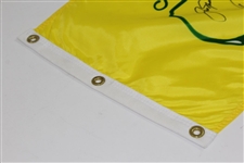 Arnold Palmer & Jack Nicklaus Signed Classic Masters Yellow Flag in Center Logo JSA ALOA