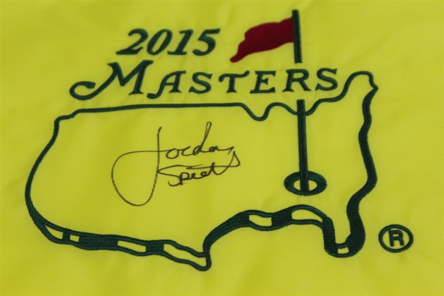 Jordan Spieth Signed 2015 Masters Embroidered Flag - Full Signature! JSA ALOA