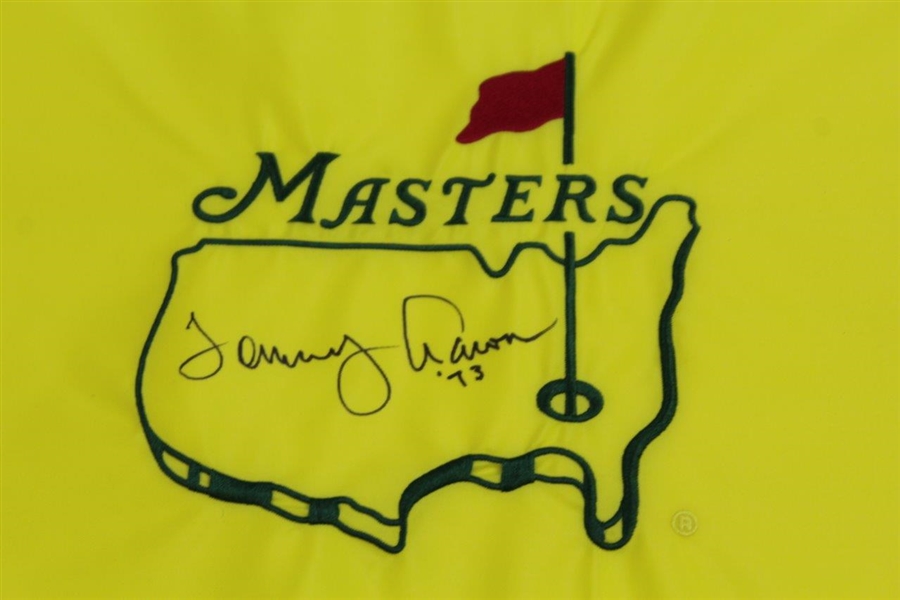 Tommy Aaron Signed Masters Undated Flag with '73' Notation JSA ALOA