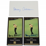 Two Tommy Aaron Signed Grand Slam Ventures Cards with Signed 3x5 Card JSA ALOA