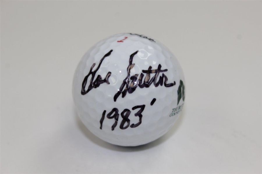 Hal Sutton Signed The Riviera Country Club Logo Golf Ball with 1983 Notation JSA ALOA
