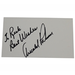 Arnold Palmer Signed 3x5 Card with Personalization To Rick JSA ALOA