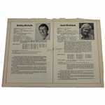 Jack Nicklaus & Angelo Argea Signed Program Page - Seldom Seen Auto JSA ALOA