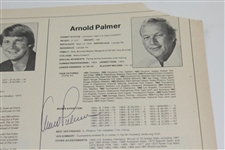 Arnold Palmer Signed 11x8 PGA Media Tour Guide Page JSA ALOA