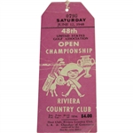 Ben Hogan 1948 US Open at Riviera CC Used Spalding Dot Golf Ball with Final Rd Ticket - Gifted to Ralph Hutchison