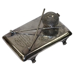 Sterling Ink Well with Crossed Clubs - Forres GC - Sept. 2nd, 1914 Won by J. M. Cant Esq.
