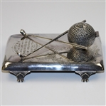 Sterling Ink Well with Crossed Clubs - Forres GC - Sept. 2nd, 1914 Won by J. M. Cant Esq.