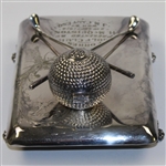 Sterling Ink Well with Crossed Clubs - Forres GC - Sept. 2nd, 1914 Won by J. M. Cant Esq.