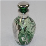 Circa 1918 Sterling Overlay Decanter One up and two to go with Stopper - Rare