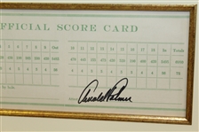 Arnold Palmer Signed 1960 Masters SC with Original Weaver Drawing of Arnie - Framed JSA ALOA