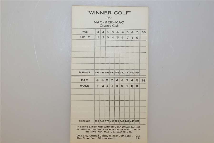 1930's Winner Golf Game MAC-KER-MAC Warren Ohio  - Original Box
