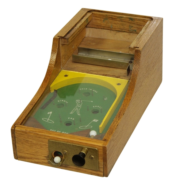 Vintage Wooden Pin Ball Game Machine - Hole-In-One, Eagle, Birdie, Par, Out of Bounds
