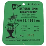 1961 US Open at Oakland Hills CC Second Rd Ticket #3471 - Gene Littler Winner