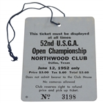 1952 US Open at Northwood Club First Rd Ticket #3198 - Julius Boros Winner