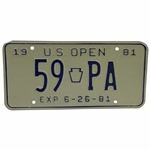 1981 US Open at Merion Golf Club Contestant License Plate