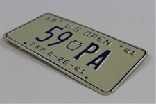 1981 US Open at Merion Golf Club Contestant License Plate