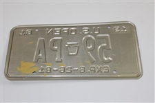 1981 US Open at Merion Golf Club Contestant License Plate