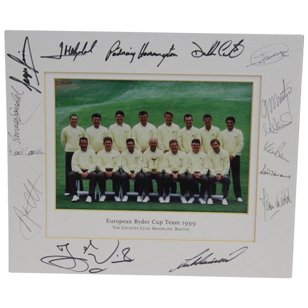 1999 European Ryder Cup Team Signed Matted Photo JSA ALOA