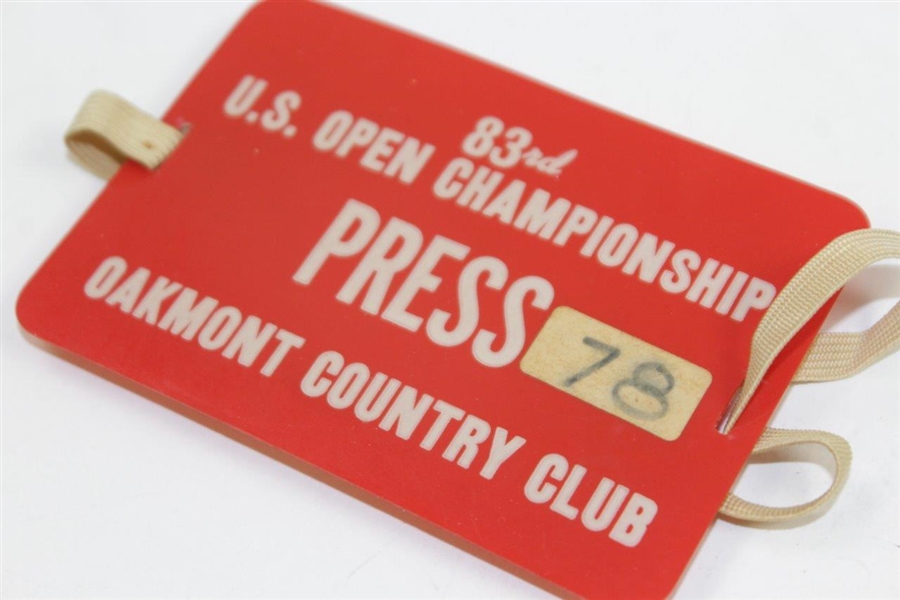 Six Various US Open, US Amateur, & The OPEN Championship Press Passes/Credentials/Arm Bands