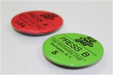 Two 1968 US Open at Oak Hill Country Club Press Badges - A #134 & B #5