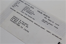 Arnold D. Palmer Signed 2012 Pennsylvania Truck Registration JSA #HH62490