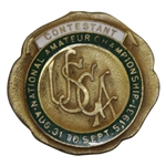1931 US Amateur at Beverly Country Club Contestant Badge - Francis Ouimet Winner