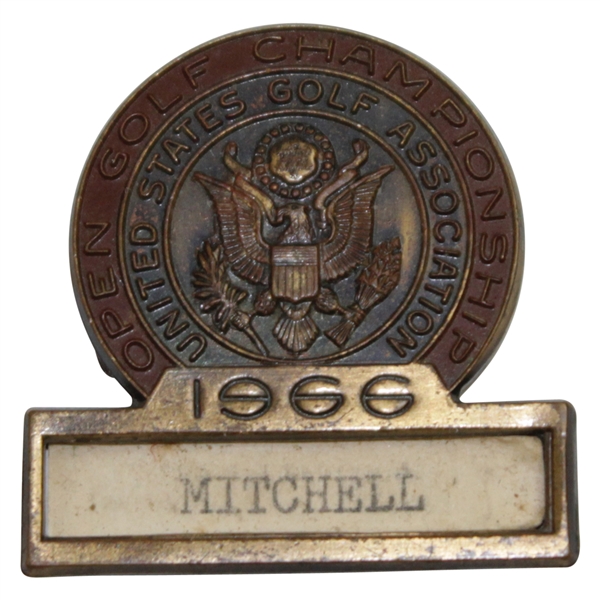 Bobby Mitchell's 1966 US Open at The Olympic Club Contestant Badge