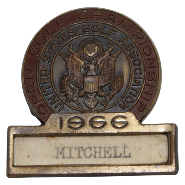 Bobby Mitchells 1966 US Open at The Olympic Club Contestant Badge